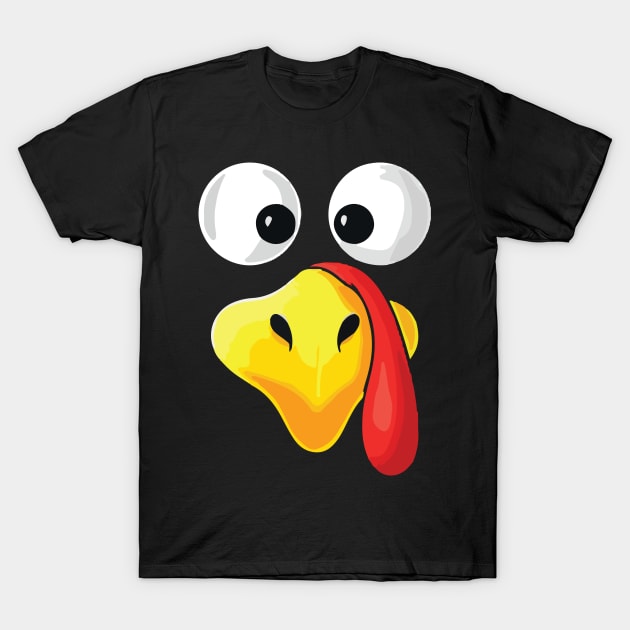 Funny Cute Happy Merry Thanksgiving turkey face T-Shirt by AVATAR-MANIA